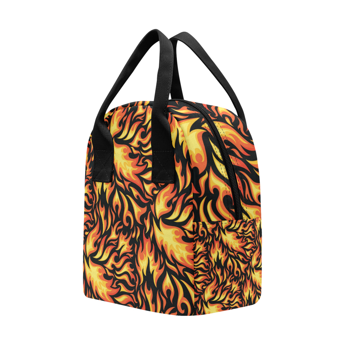 Flame Fire Design Pattern Insulated Lunch Bag