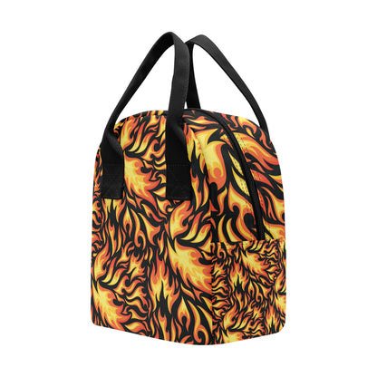 Flame Fire Design Pattern Insulated Lunch Bag