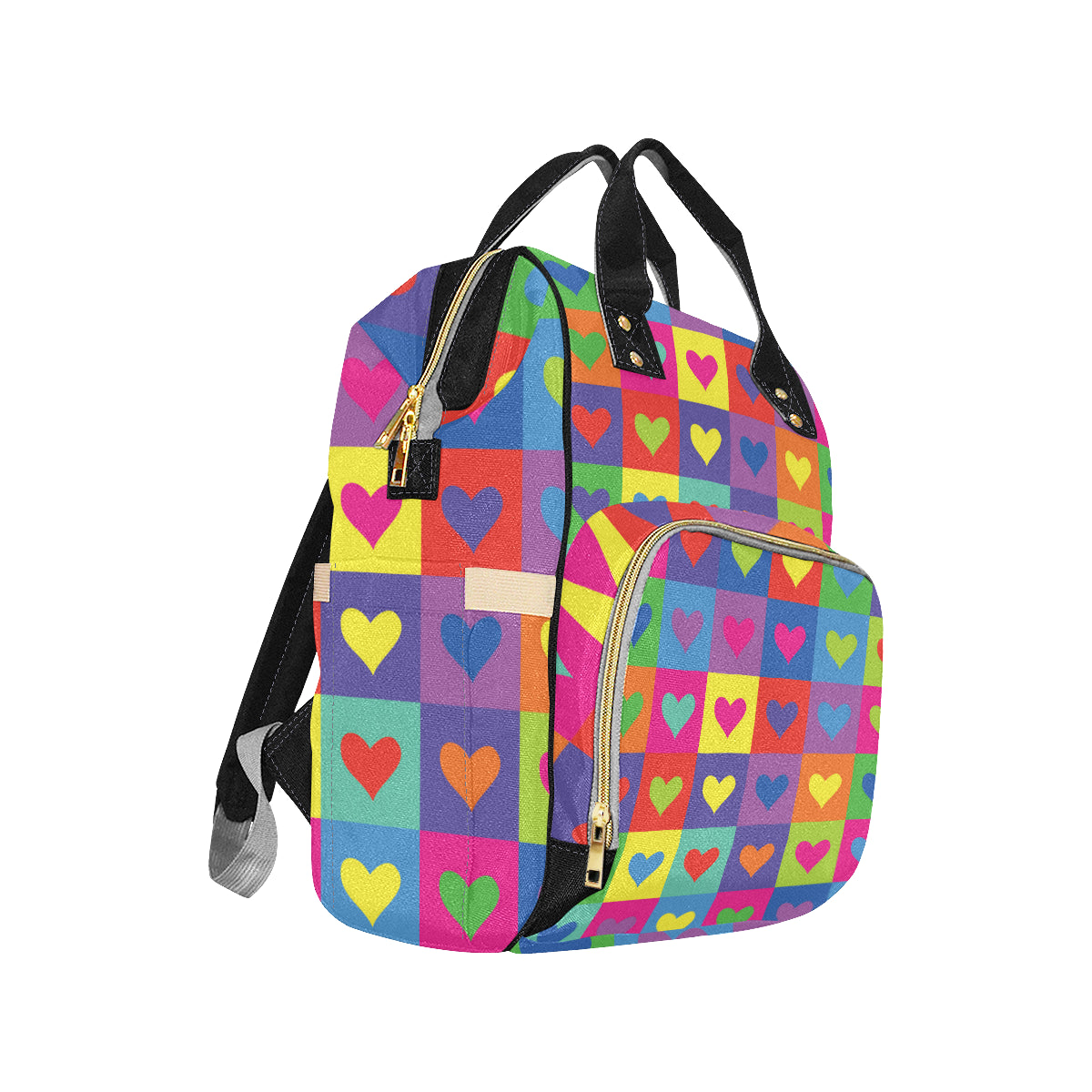 Pop Art Heart Pattern Print Design A01 Diaper Bag Backpack