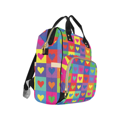 Pop Art Heart Pattern Print Design A01 Diaper Bag Backpack