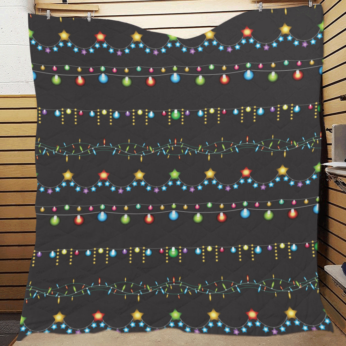 Christmas Light Pattern Print Design 01 Premium Quilt