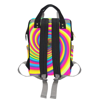 Vortex Twist Swirl Rainbow Design Diaper Bag Backpack