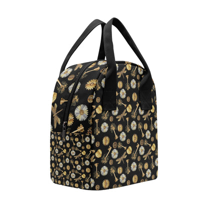 Steampunk Dragonfly Design Themed Print Insulated Lunch Bag