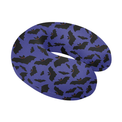 Bat Halloween Pattern Print Design 02 U-Shaped Travel Neck Pillow