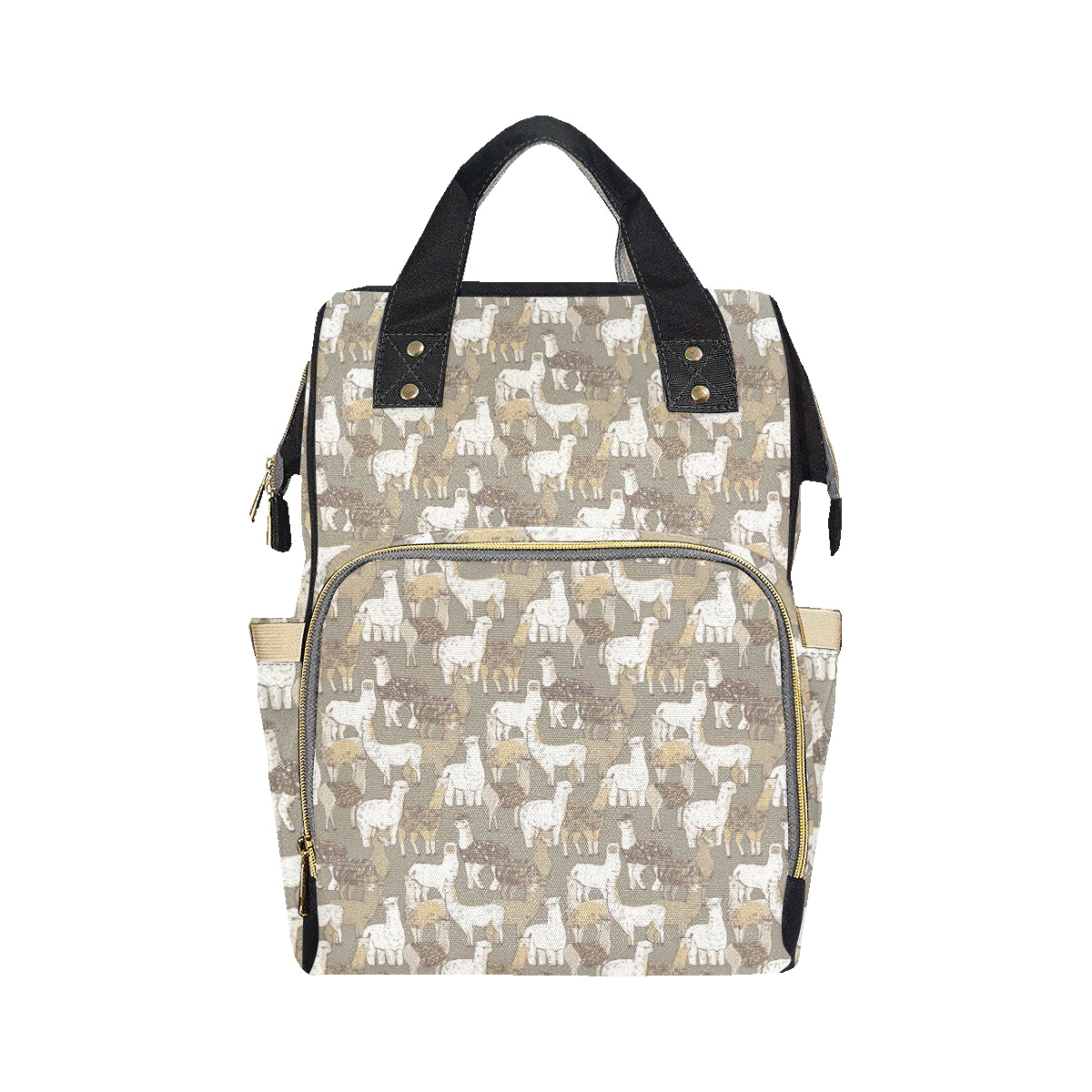 Alpaca Pattern Print Design 01 Diaper Bag Backpack