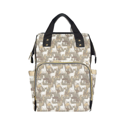 Alpaca Pattern Print Design 01 Diaper Bag Backpack