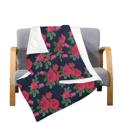 Rose Pattern Print Design A04 Premium Quilt