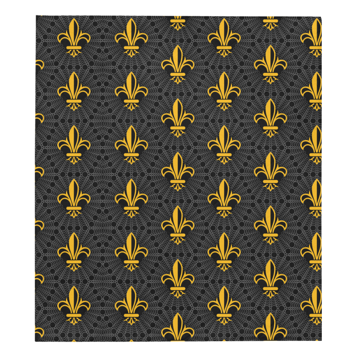 Fleur De Lis Gold Pattern Print Design 01 Premium Quilt