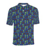 Alien Green UFO Pattern Men Polo Shirt