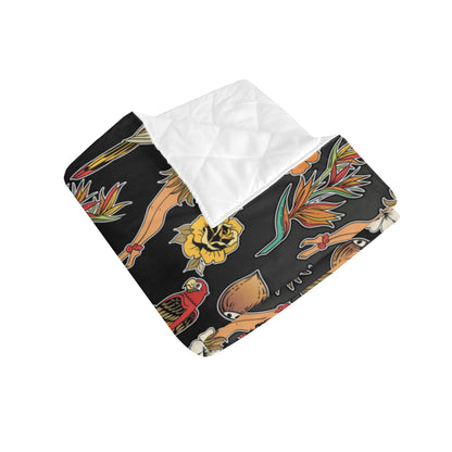 Hula Dancers Hawaiian Style Pattern Print Design 0 Premium Quilt