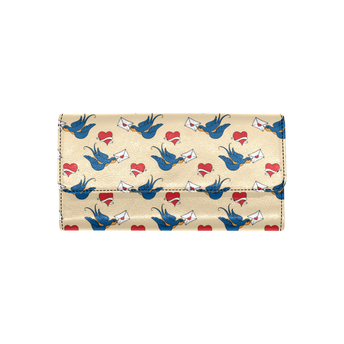 Swallow Bird Pattern Print Design 05 Women's Trifold Wallet
