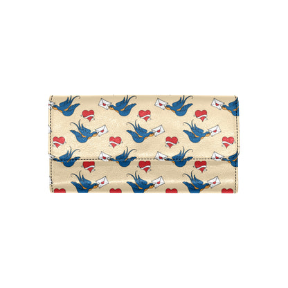 Swallow Bird Pattern Print Design 05 Women's Trifold Wallet