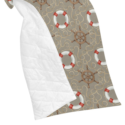Nautical Pattern Print Design A02 Premium Quilt