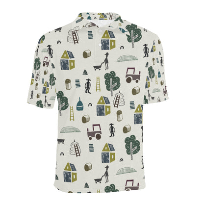 Agricultural Farm Print Design 01 Men Polo Shirt