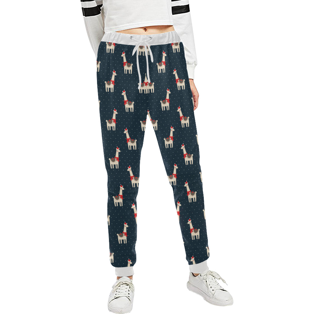 Llama with Polka Dot Themed Print Unisex Sweatpants