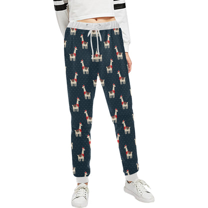Llama with Polka Dot Themed Print Unisex Sweatpants