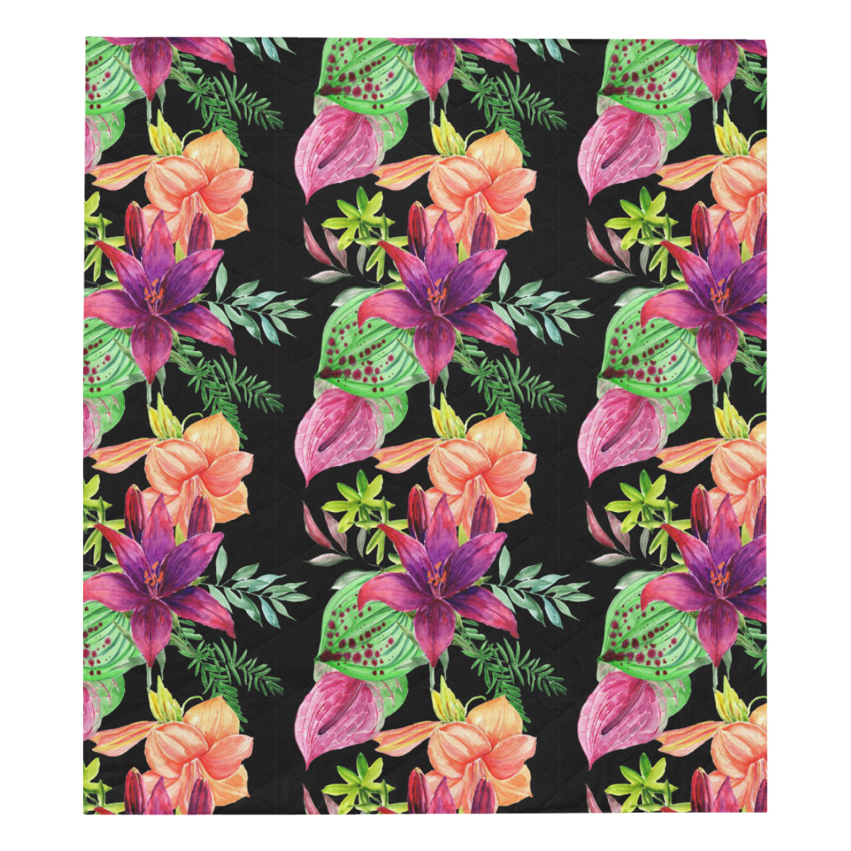 Amaryllis Pattern Print Design AL09 Premium Quilt