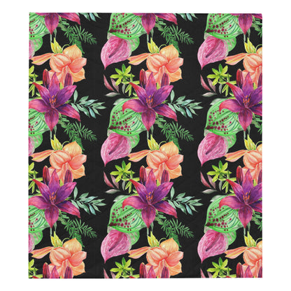 Amaryllis Pattern Print Design AL09 Premium Quilt