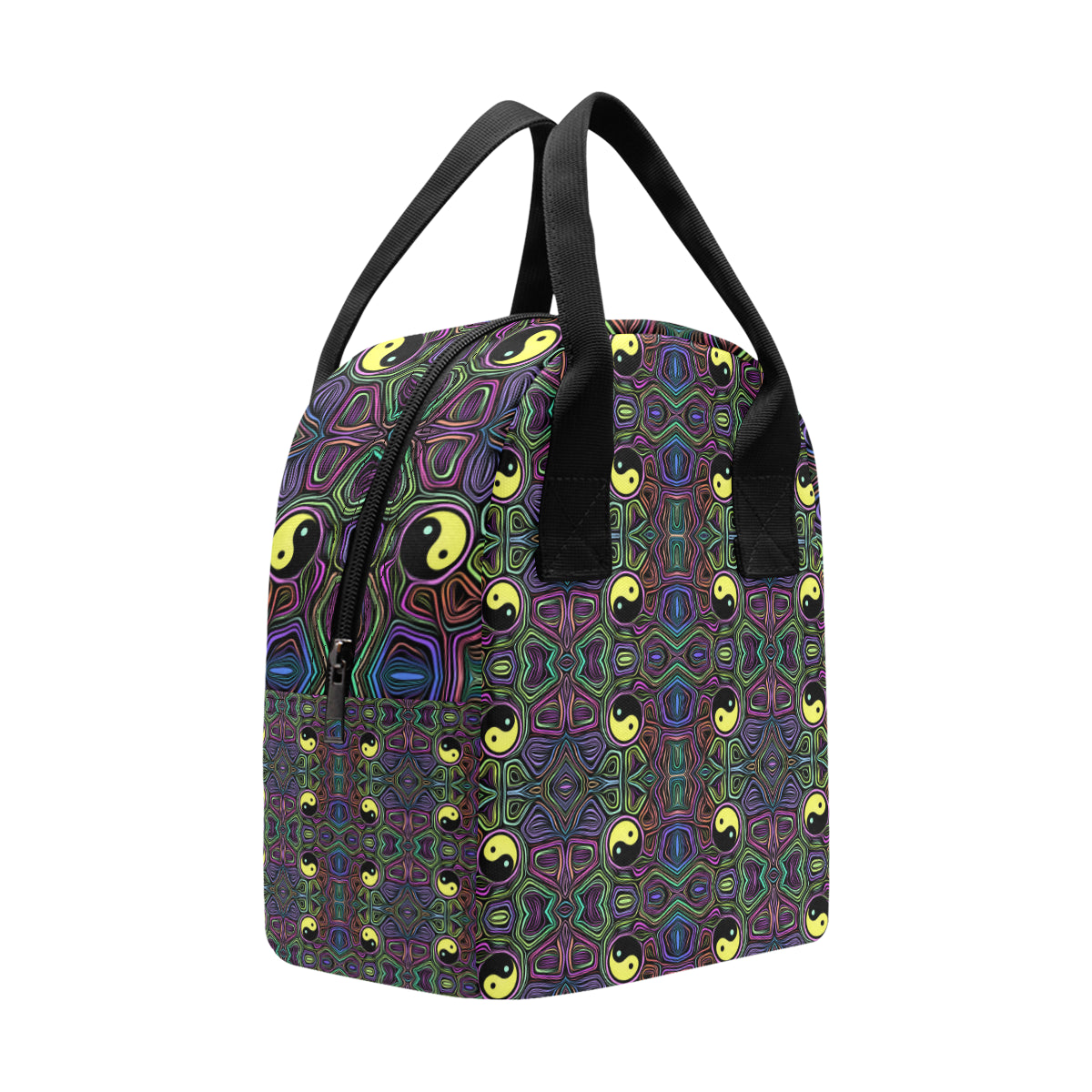 Yin Yang Neon Color Design Print Insulated Lunch Bag