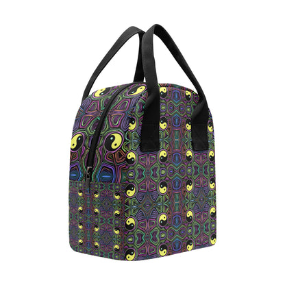 Yin Yang Neon Color Design Print Insulated Lunch Bag