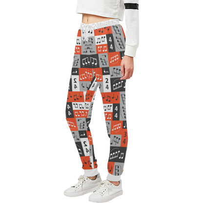 Music Note Design Themed Print Unisex Sweatpants