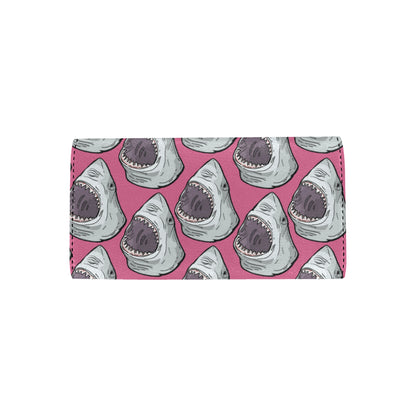 Great White Shark Pattern Print Design 01 Women's Trifold Wallet