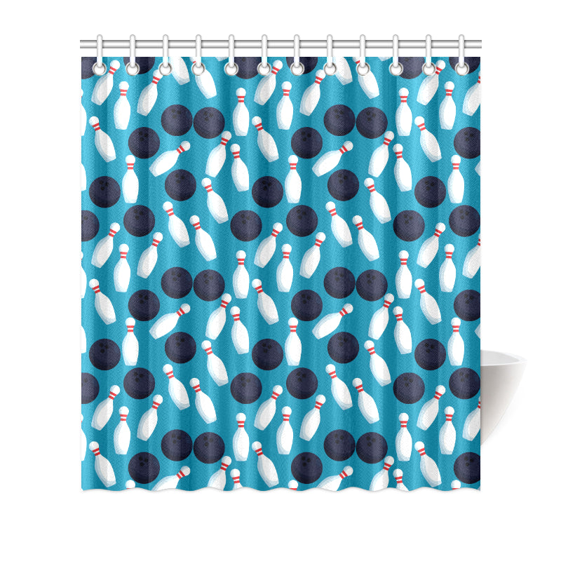 Bowling Pin Pattern Print Design 010 Shower Curtain