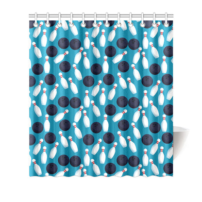 Bowling Pin Pattern Print Design 010 Shower Curtain
