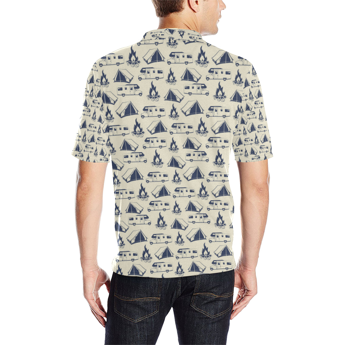 Campfire Pattern Print Design 01 Men Polo Shirt