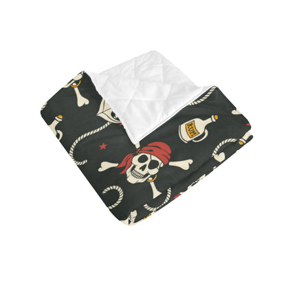 Pirate Pattern Print Design A02 Premium Quilt