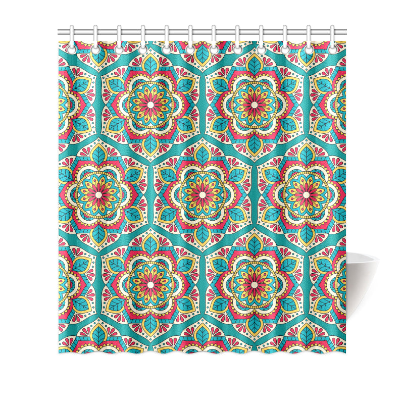 Mandala Pattern Print Design 03 Shower Curtain