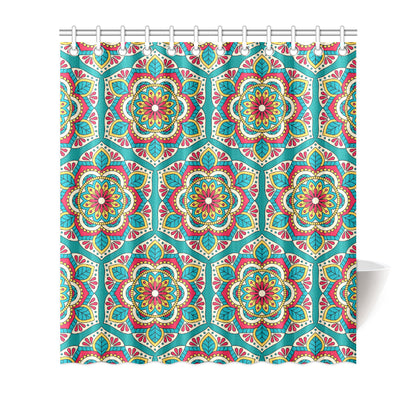 Mandala Pattern Print Design 03 Shower Curtain