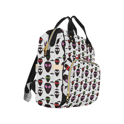 Alien Pattern Print Design 06 Diaper Bag Backpack