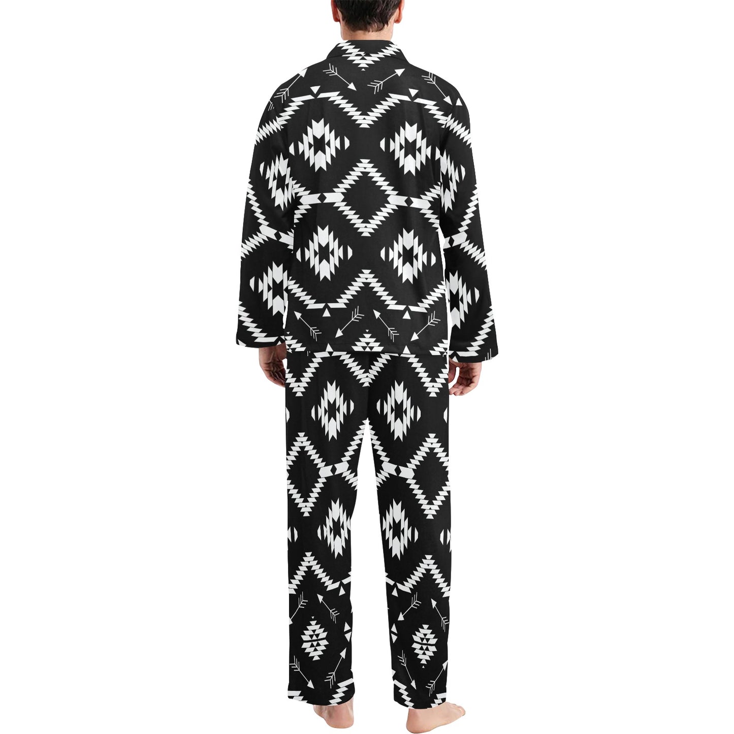 Native Pattern Print Design A04 Men's Long Pajama Set