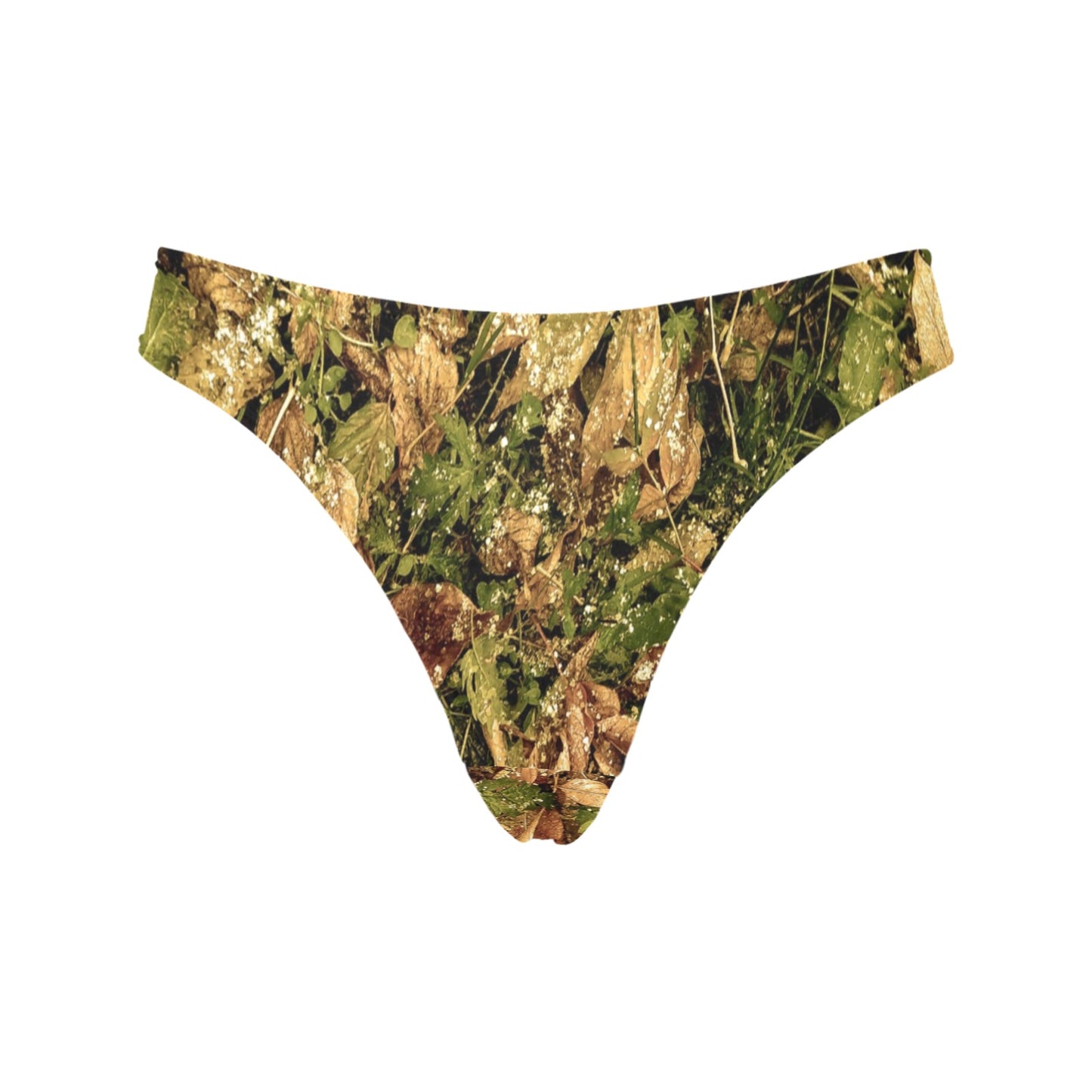 Camo Realistic Tree Forest Texture Print Women's Thongs