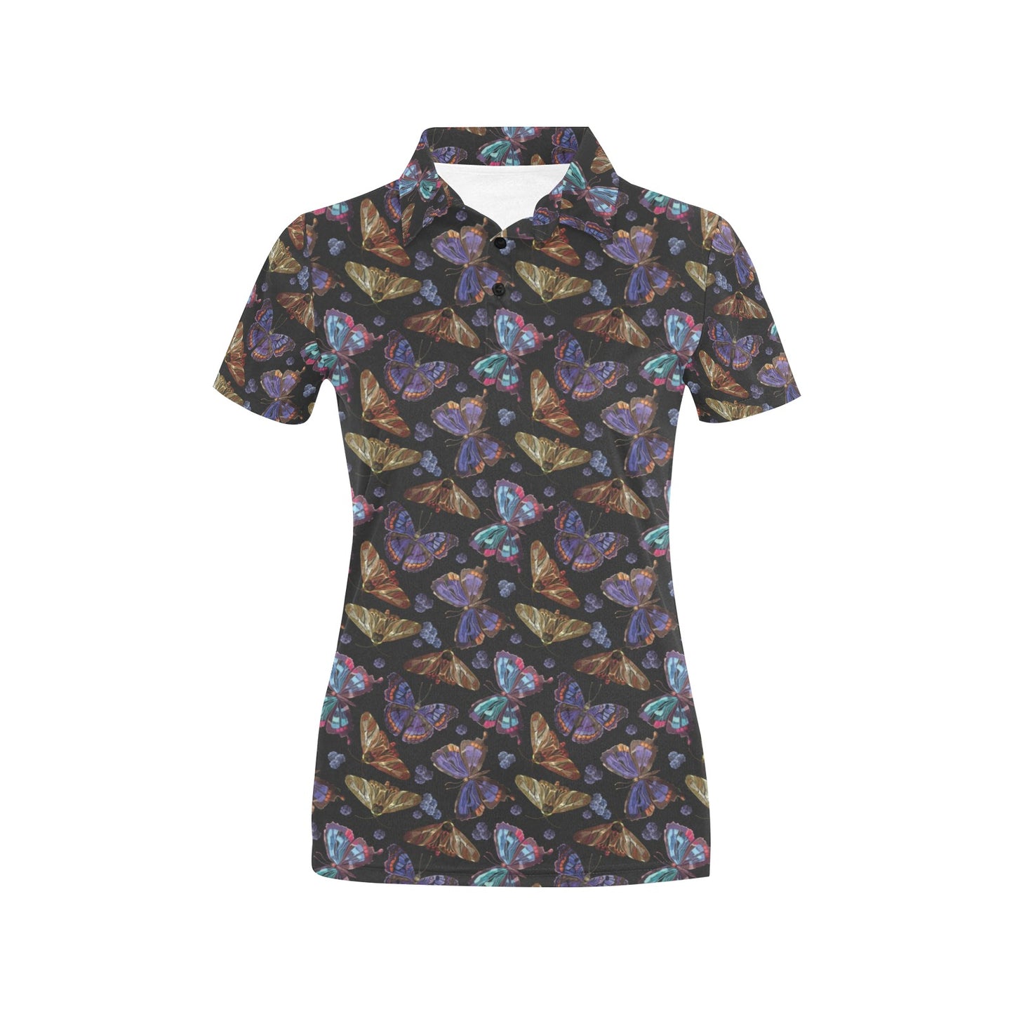 Butterfly Pattern Print Design 013 Women's Polo Shirt