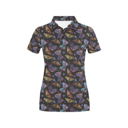 Butterfly Pattern Print Design 013 Women's Polo Shirt