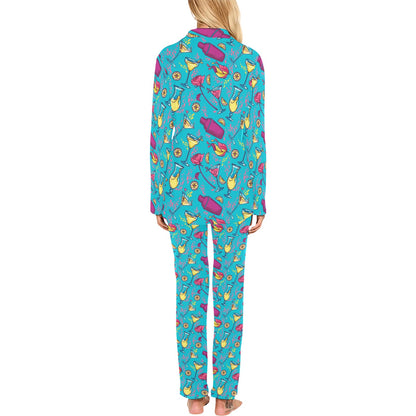 Cocktail Pattern Print Design 03 Women's Long Pajama Set