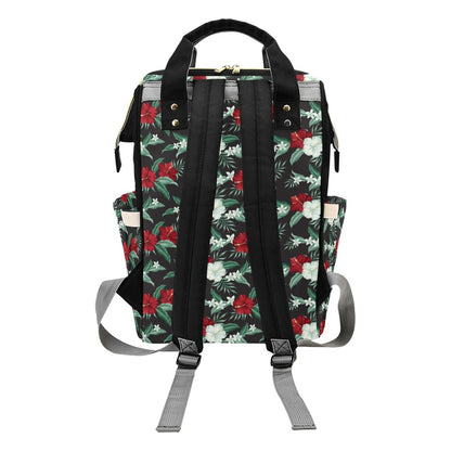 Tropical Flower Print Design LKS303 Diaper Bag Backpack