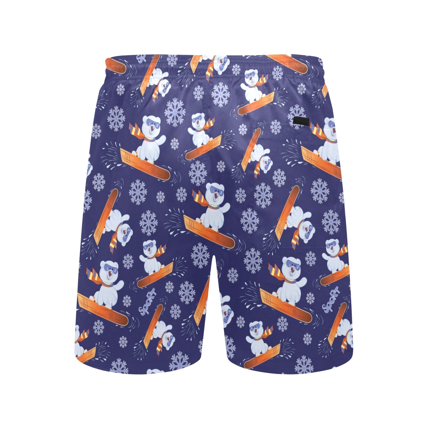Snowboard Bear Print Design LKS305 Men's Swim Trunks Beach Shorts
