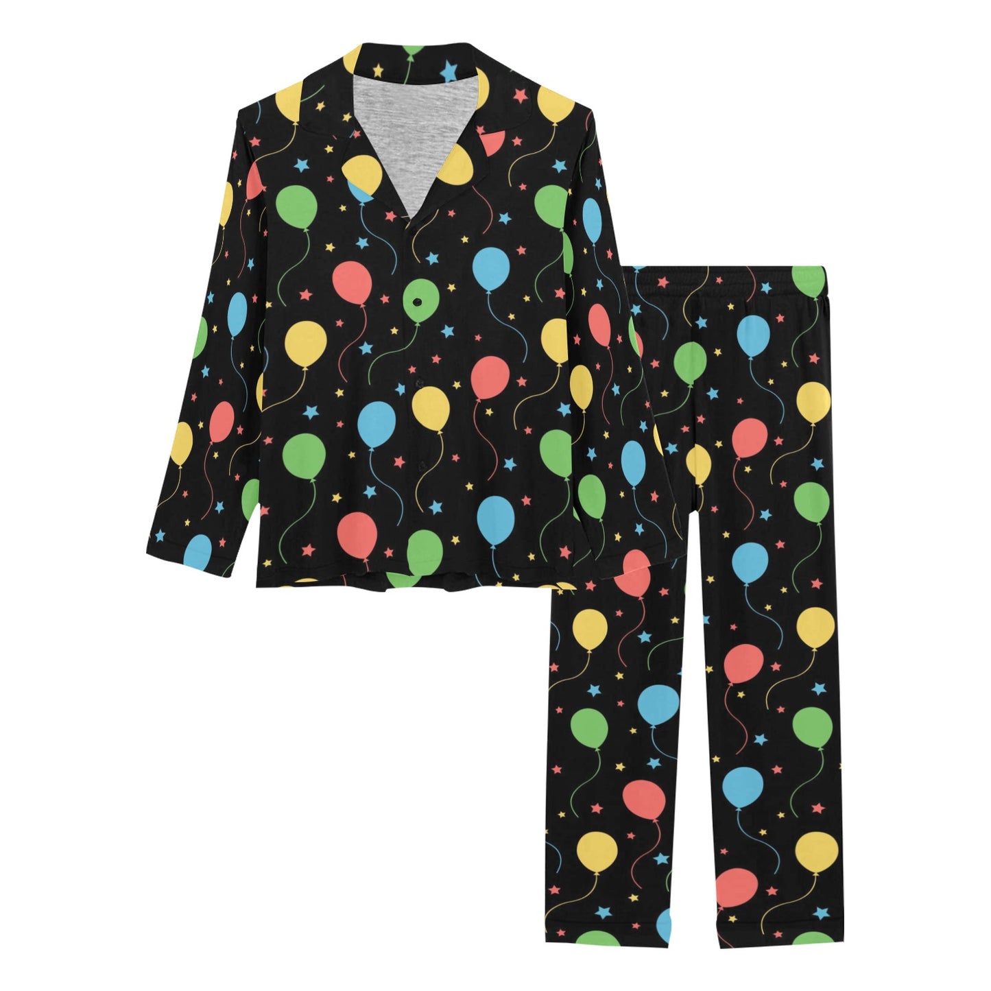 Ballon Colorful Pattern Print Design 04 Women's Long Pajama Set