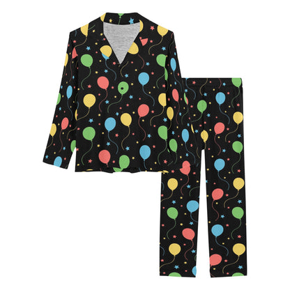 Ballon Colorful Pattern Print Design 04 Women's Long Pajama Set