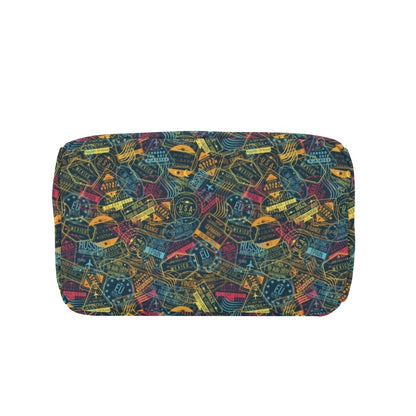 Travel Stamp Colorful Print Design LKS304 Insulated Lunch Bag