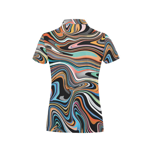 Liquid Pattern Print Design 02 Women's Polo Shirt
