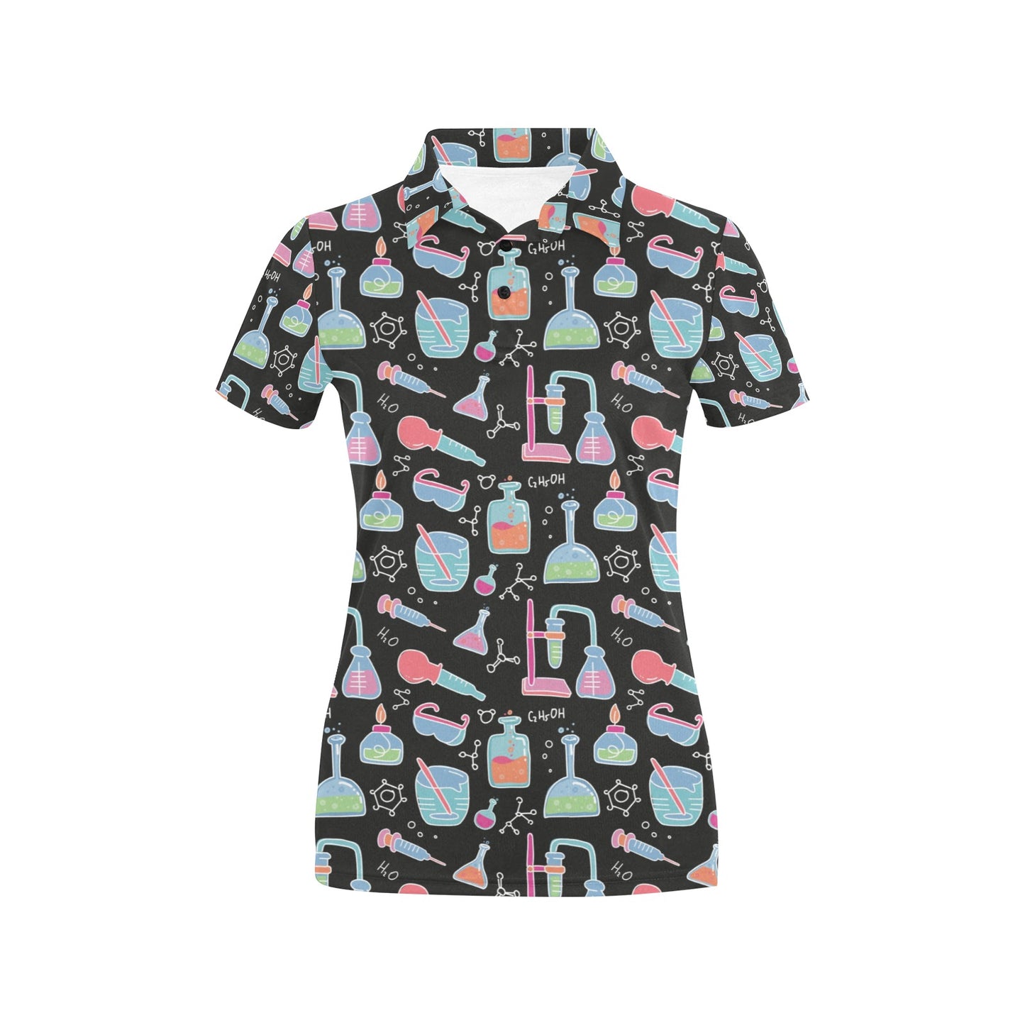 Chemical Pattern Print Design 06 Women's Polo Shirt