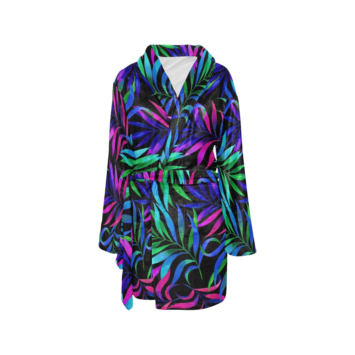 Tropical Flower Pattern Print Design TF010 Women's Fleece Robe