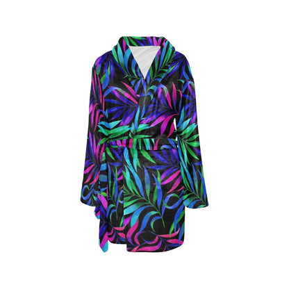 Tropical Flower Pattern Print Design TF010 Women's Fleece Robe