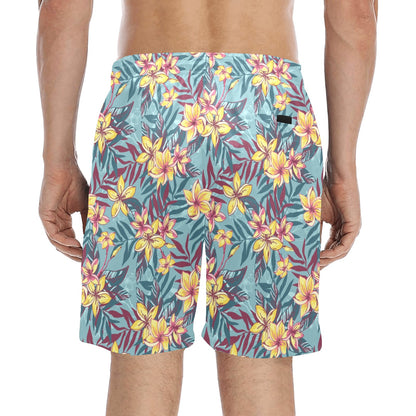 Summer Floral Print Design LKS304 Men's Swim Trunks Beach Shorts