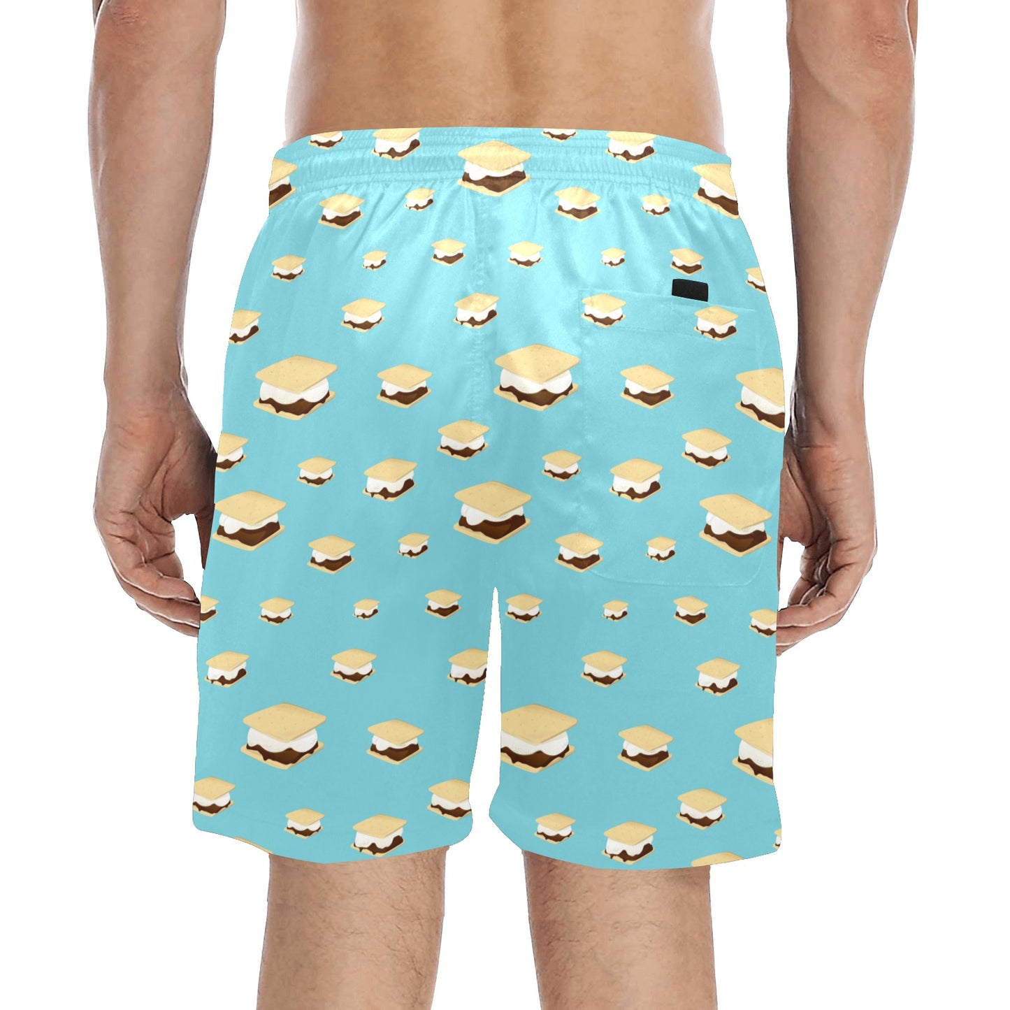 S_Mores Print Design LKS302 Men's Swim Trunks Beach Shorts