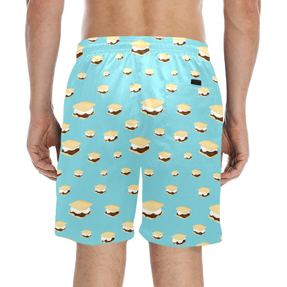 S_Mores Print Design LKS302 Men's Swim Trunks Beach Shorts